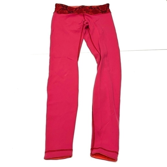 Lululemon wunder under reversible legging pink / orange size 6 - Picture 1 of 4